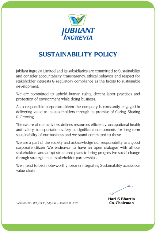 Sustainability Policy